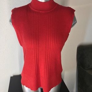 Red Sleeveless Sweater Tank